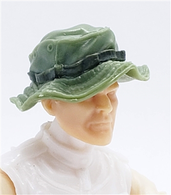 Headgear: Boonie Hat LIGHT GREEN with GREEN Version - 1:18 Scale Modular MTF Accessory for 3-3/4" Action Figures