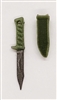Fighting Knife & Sheath: Small Size LIGHT GREEN Version - 1:18 Scale Modular MTF Accessory for 3-3/4" Action Figures