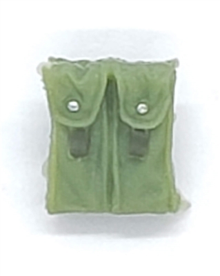 Ammo Pouch: Double Magazine LIGHT GREEN with GREEN Version - 1:18 Scale Modular MTF Accessory for 3-3/4" Action Figures