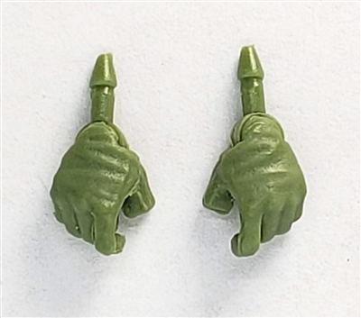 Male Hands: LIGHT GREEN Full Gloves Right AND Left (Pair) - 1:18 Scale MTF Accessory for 3-3/4" Action Figures