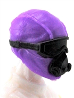 Male Head: Mask with Goggles & Breather PURPLE & Black Version - 1:18 Scale MTF Accessory for 3-3/4" Action Figures