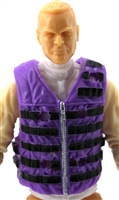Male Vest: Tactical Type PURPLE & Black Version - 1:18 Scale Modular MTF Accessory for 3-3/4" Action Figures