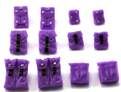 Pouch & Pocket Deluxe Modular Set: PURPLE Version - 1:18 Scale Modular MTF Accessories for 3-3/4" Action Figures