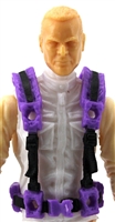 Male Vest: Harness Rig PURPLE with Black Version - 1:18 Scale Modular MTF Accessory for 3-3/4" Action Figures