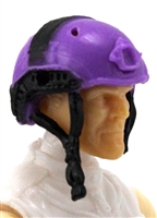Headgear: Half-Shell Helmet PURPLE & Black Version - 1:18 Scale Modular MTF Accessory for 3-3/4" Action Figures