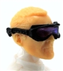 Headgear: Standard Goggles BLACK Version with PURPLE Tint Lenses   - 1:18 Scale Modular MTF Accessory for 3-3/4" Action Figures
