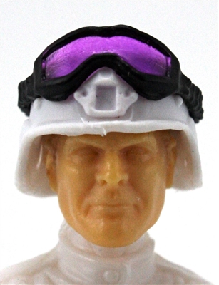Headgear: Large Goggles BLACK Version with PURPLE Tint - 1:18 Scale Modular MTF Accessory for 3-3/4" Action Figures