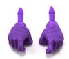 Male Hands: PURPLE Full Gloves Right AND Left (Pair) - 1:18 Scale MTF Accessory for 3-3/4" Action Figures