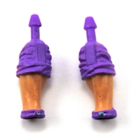 Male Forearms: Bare with PURPLE Rolled Up Sleeves Light Skin Tone - Right AND Left (Pair) - 1:18 Scale MTF Accessory for 3-3/4" Action Figures
