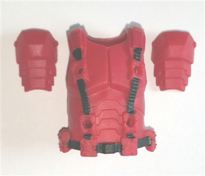 Male Vest: Armor Type RED Version - 1:18 Scale Modular MTF Accessory for 3-3/4" Action Figures