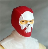 Male Head: Balaclava RED Mask with White "SKULL" Deco - 1:18 Scale MTF Accessory for 3-3/4" Action Figures