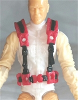 Male Vest: Harness Rig RED Version - 1:18 Scale Modular MTF Accessory for 3-3/4" Action Figures