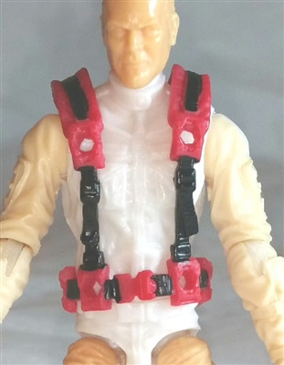 Male Vest: Harness Rig RED Version - 1:18 Scale Modular MTF Accessory for 3-3/4" Action Figures