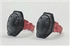 Knee Pads with Strap RED & BLACK Version (PAIR) - 1:18 Scale Modular MTF Accessory for 3-3/4" Action Figures
