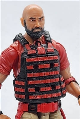 Male Vest: Utility Type RED & BLACK Version - 1:18 Scale Modular MTF Accessory for 3-3/4" Action Figures