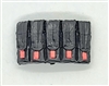 Ammo Pouch: 5 Pocket Magazine Pouch RED & BLACK Version - 1:18 Scale Modular MTF Accessory for 3-3/4" Action Figures