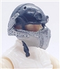 Headgear: Armor Face Shield for Helmet GUN METAL Version - 1:18 Scale Modular MTF Accessory for 3-3/4" Action Figures