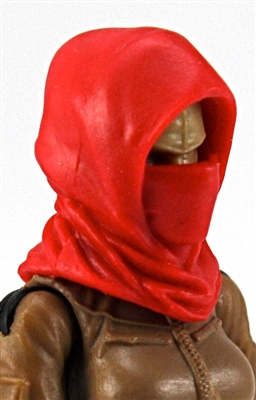 Headgear: Hood RED Version - 1:18 Scale Modular MTF Accessory for 3-3/4" Action Figures