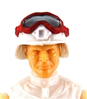 Headgear: Large Goggles RED Version with SMOKE Tint - 1:18 Scale Modular MTF Accessory for 3-3/4" Action Figures