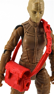 Satchel Case with Strap: RED Version - 1:18 Scale Modular MTF Accessory for 3-3/4" Action Figures