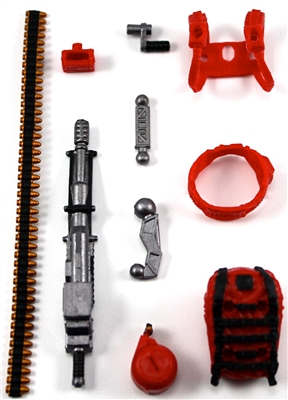 Steady-Cam Gun Gun-Metal DELUXE Set: RED & BLACK Version - 1:18 Scale Weapon Set for 3 3/4 Inch Action Figures
