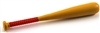 Baseball Bat: Wood color with RED handle grip - 1:18 Scale Weapon Accessory for 3 3/4 Inch Action Figures