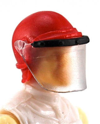 Headgear: Swat RIOT Helmet with Visor "Face Shield" RED Version - 1:18 Scale Modular MTF Accessory for 3-3/4" Action Figures