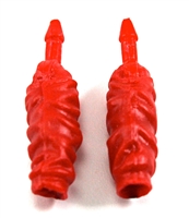Female Forearms: RED Cloth Forearms (NO Armor) - Right AND Left (Pair) - 1:18 Scale MTF Vakyries Accessory for 3-3/4" Action Figures