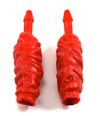 Female Forearms: RED Cloth Forearms (NO Armor) - Right AND Left (Pair) - 1:18 Scale MTF Vakyries Accessory for 3-3/4" Action Figures