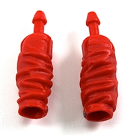 Male Forearms: RED Cloth Forearms (NO Armor) - Right AND Left (Pair) - 1:18 Scale MTF Accessory for 3-3/4" Action Figures