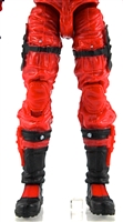 Male Legs: RED Cloth Legs (NO Armor) -  Right AND Left Pair WITH WAIST Section - 1:18 Scale MTF Accessory for 3-3/4" Action Figures