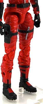 Female Legs WITH Waist: RED Legs  - Right AND Left Legs WITH Waist - 1:18 Scale MTF Valkyries Accessory for 3-3/4" Action Figures