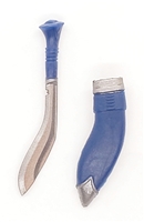 Kukri Knife & Sheath: BLUE Version - 1:18 Scale Modular MTF Accessory for 3-3/4" Action Figures