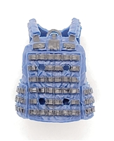 Male Vest: Utility Type BLUE & Black Version - 1:18 Scale Modular MTF Accessory for 3-3/4" Action Figures