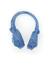 Headgear: Radio Headset Headphones BLUE Version - 1:18 Scale Modular MTF Accessory for 3-3/4" Action Figures