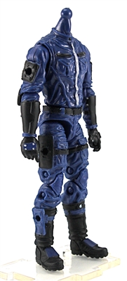 MTF Male Trooper Body WITHOUT Head BLUE with Black "Security-Ops" CLOTH Legs (No Leg Armor) - 1:18 Scale Marauder Task Force Action Figure