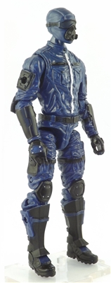 MTF Male Trooper with Masked Goggles & Breather Head BLUE "Security-Ops" Version BASIC - 1:18 Scale Marauder Task Force Action Figure