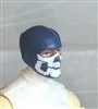 Male Head: Balaclava BLUE Mask with White "JAW" Deco - 1:18 Scale MTF Accessory for 3-3/4" Action Figures