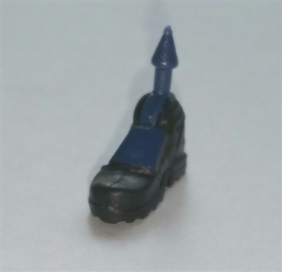 Male Footwear: Right Black Boot with Blue Armor - 1:18 Scale MTF Accessory for 3-3/4" Action Figures