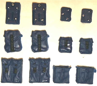 Pouch & Pocket Deluxe Modular Set: BLUE Version - 1:18 Scale Modular MTF Accessories for 3-3/4" Action Figures