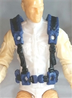 Male Vest: Harness Rig BLUE Version - 1:18 Scale Modular MTF Accessory for 3-3/4" Action Figures