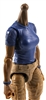 MTF Female Valkyries T-Shirt Torso ONLY (NO WAIST/LEGS): BLUE & BLUE Version with DARK Skin Tone - 1:18 Scale Marauder Task Force Accessory