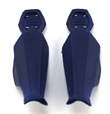Female Shin Armor: BLUE Version - Left & Right (Pair) - 1:18 Scale Modular MTF Valkyries Accessory for 3-3/4" Action Figures