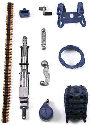 Steady-Cam Gun Gun-Metal DELUXE Set: BLUE & BLACK Version - 1:18 Scale Weapon Set for 3 3/4 Inch Action Figures