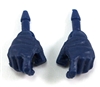 Male Hands: BLUE Full Gloves Right AND Left (Pair) - 1:18 Scale MTF Accessory for 3-3/4" Action Figures