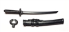 Samurai Short Wakizashi Sword & Scabbard: ALL BLACK Version - 1:18 Scale Modular MTF Weapon for 3-3/4" Action Figures