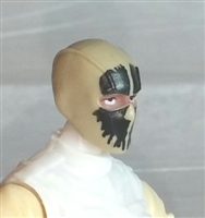 Male Head: Balaclava TAN Mask with Black "SPLIT SKULL" Deco - 1:18 Scale MTF Accessory for 3-3/4" Action Figures