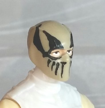 Male Head: Balaclava TAN Mask with Black "FANG" Deco - 1:18 Scale MTF Accessory for 3-3/4" Action Figures