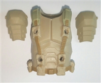 Male Vest: Armor Type TAN & Tan Version - 1:18 Scale Modular MTF Accessory for 3-3/4" Action Figures