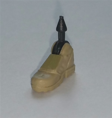 Male Footwear: Right Tan Boot with Tan Armor - 1:18 Scale MTF Accessory for 3-3/4" Action Figures